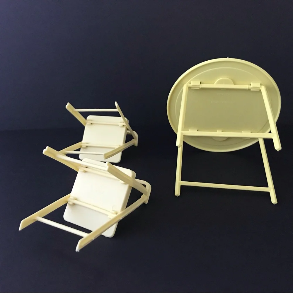 Vintage Barbie Yellow Folding Table and Chairs Set
